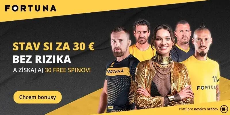 Fortuna bonus 30 € bez rizika a 30 free spinov