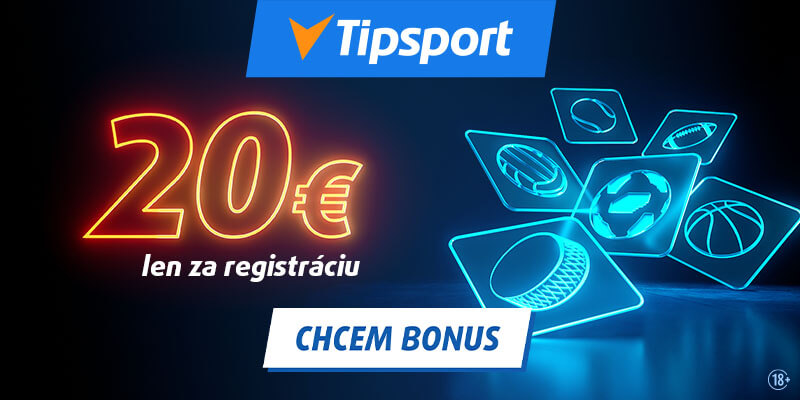 Tipsport bonus 20 € za registráciu