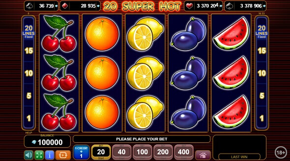 EGT Amusnet online slot 20 Super Hot