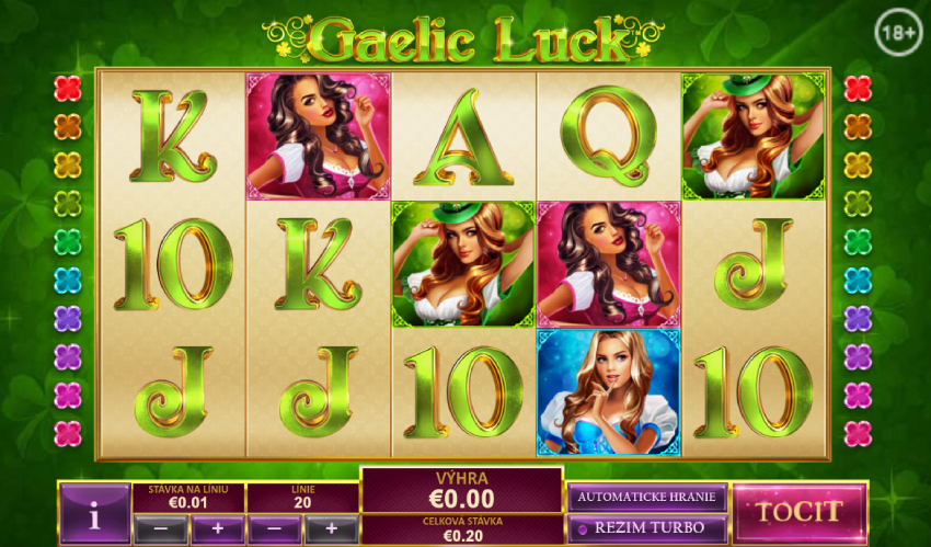 Doxxbet online kasíno - hrací automat Gaelic Luck od Playtechu