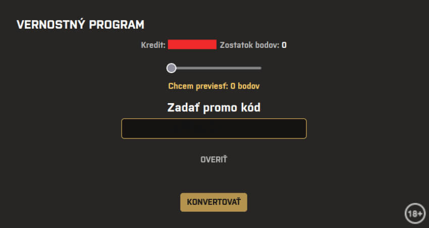 Kajot Win online casino - vloženie promo kódu