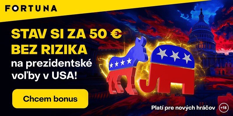 Stavte si na americké voľby s Fortuna bonusom 50 € bez rizika