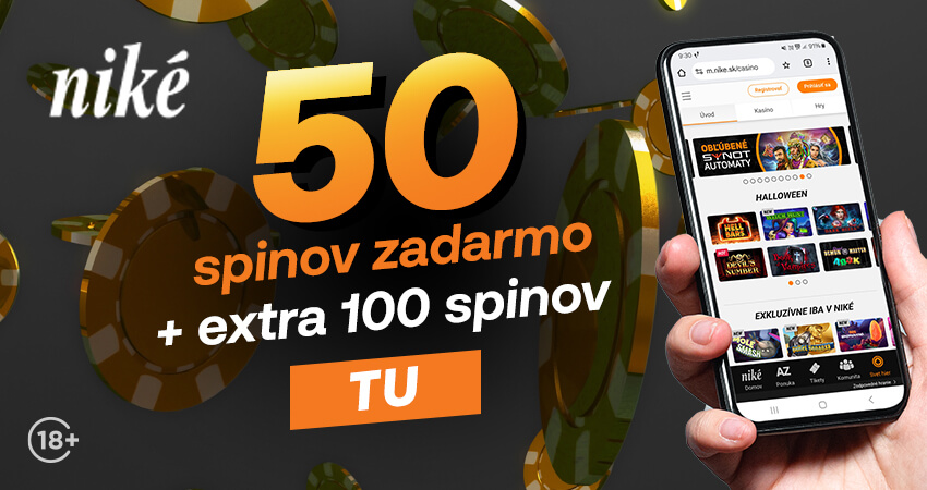 Niké bonus 50 + 100 spinov