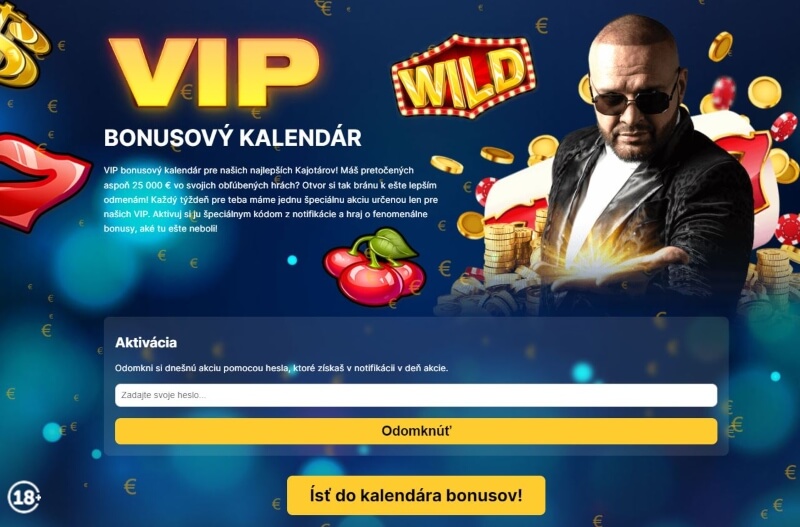 VIP bonusový kalendár v Kajot Intacto